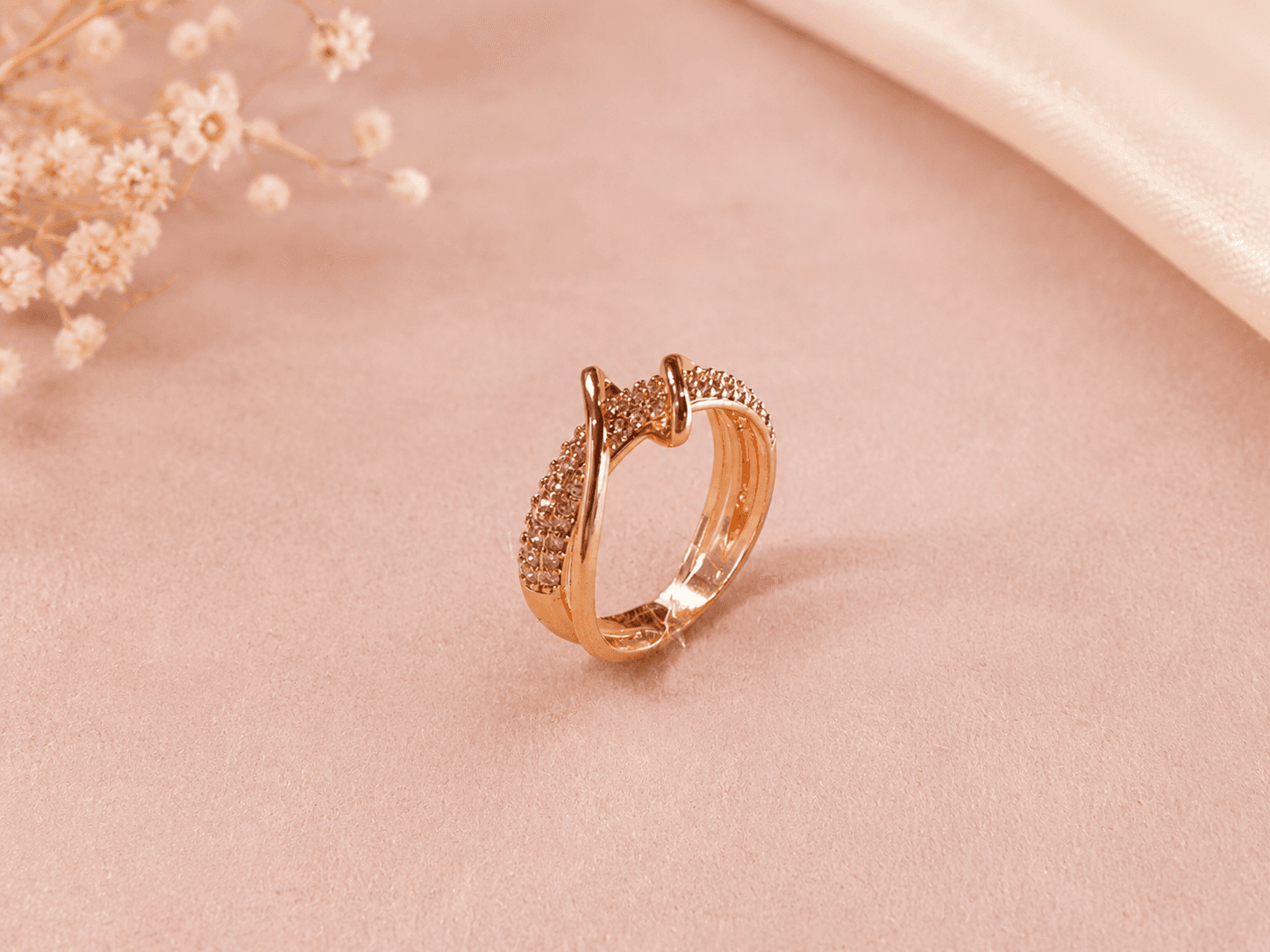 Rose Gold Adjustable Criss-Cross Ring