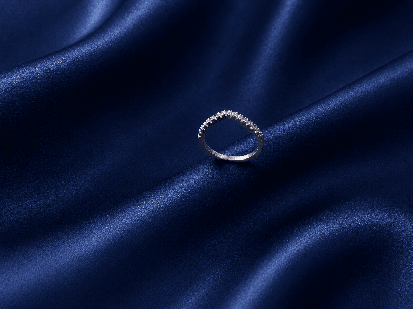 Curved Silver Band V Shaped